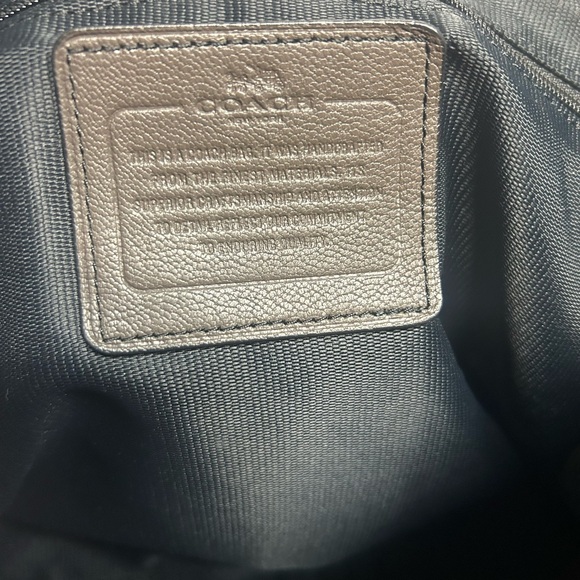 Coach Rhyder Gunmetal Metallic Leather Satchel - Picture 10 of 13